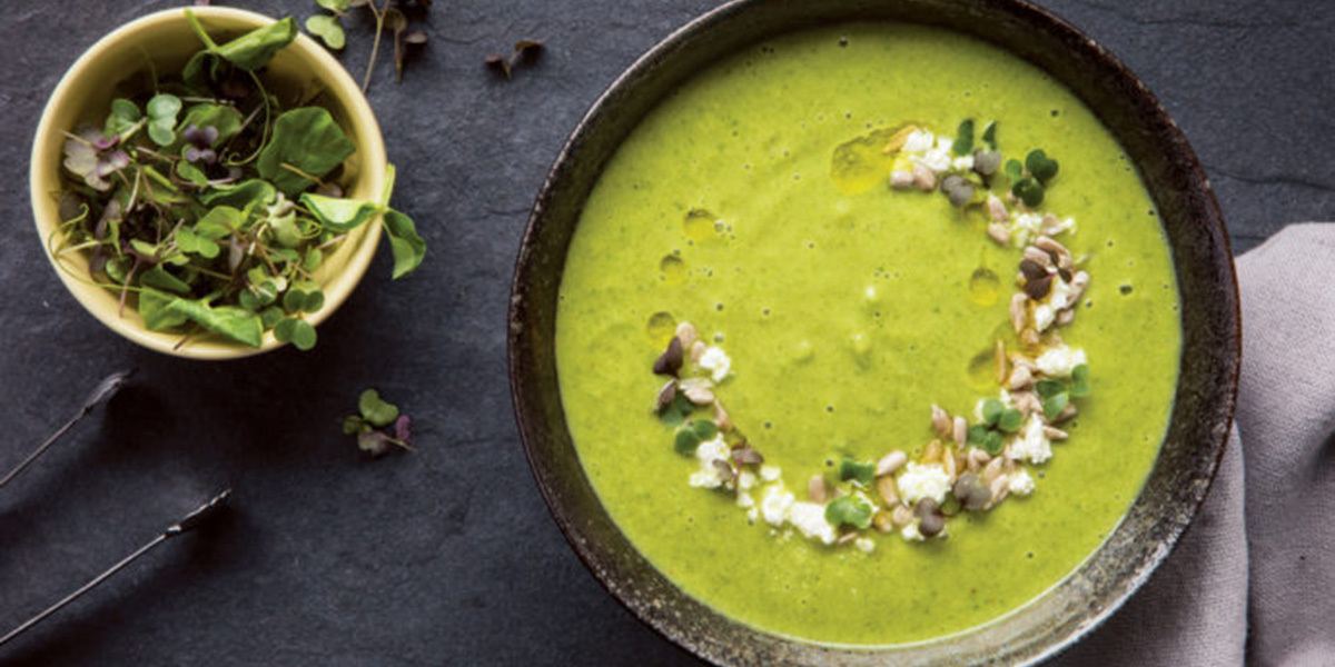Roasted Broccoli Microgreen Soup