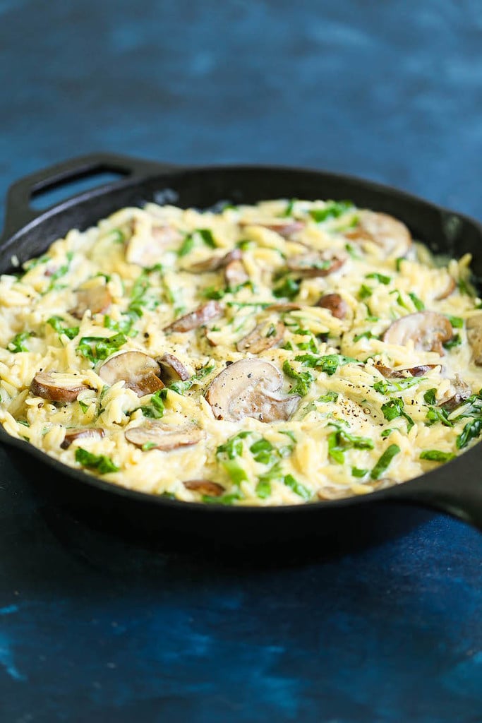 Creamy Mushroom Spinach Orzo