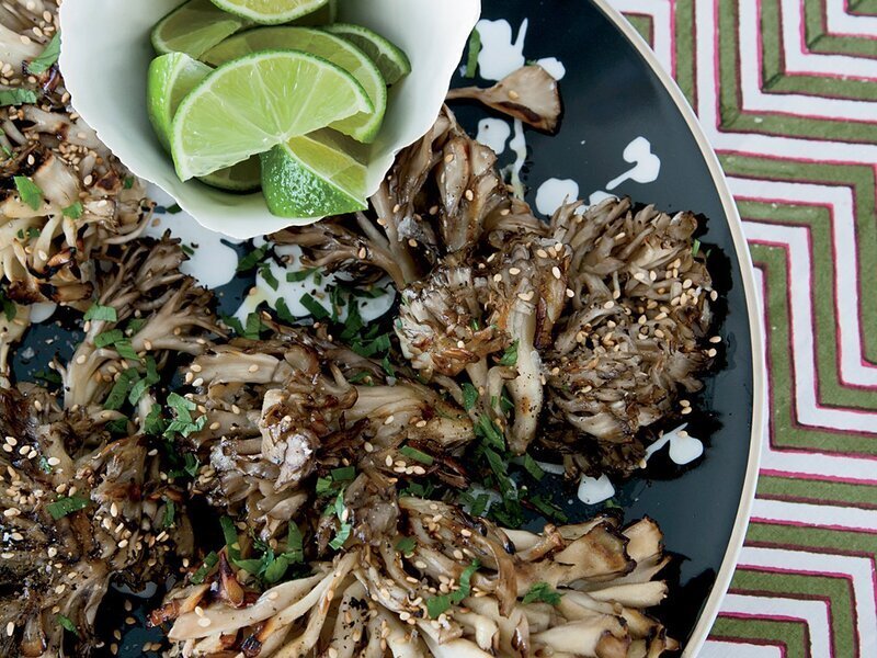Grilled Hen-of-the-Woods Mushrooms with Sesame