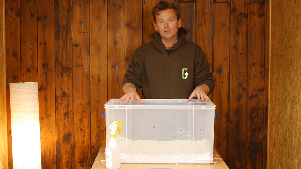 A shotgun fruiting chamber to provide fruiting conditions for your book