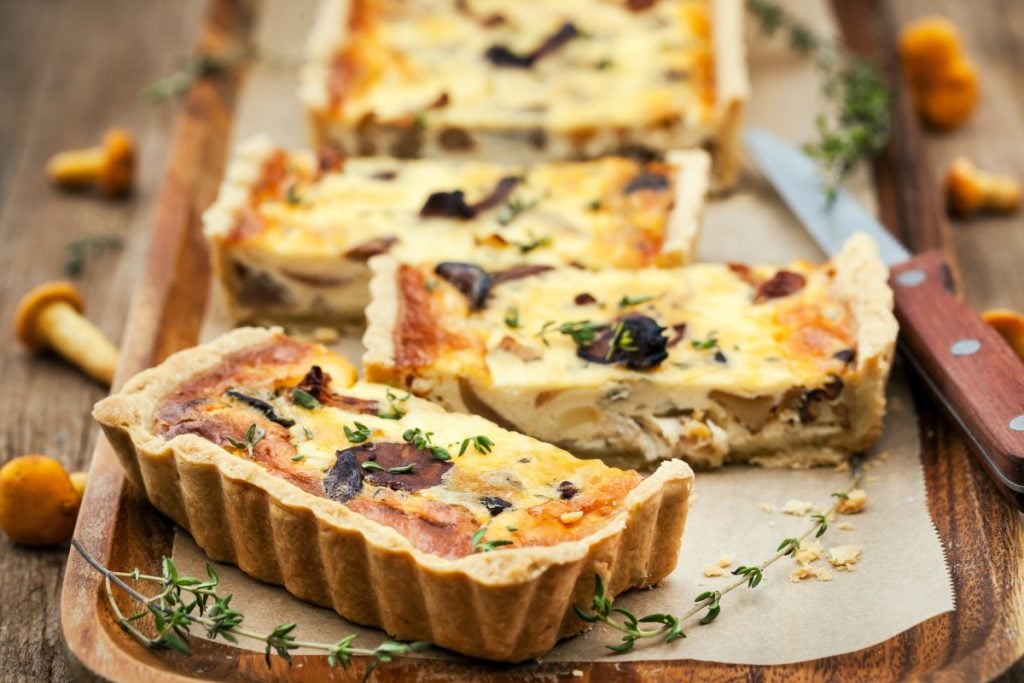 Chanterelle mushroom quiche