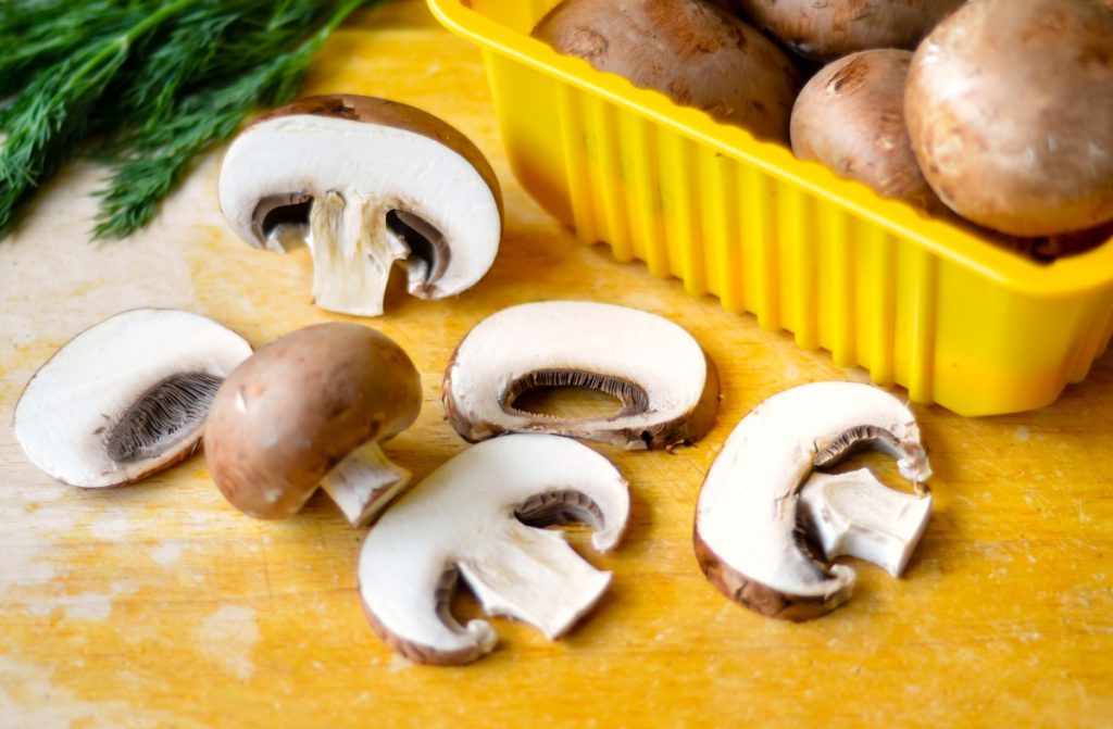 Fresh cremini mushrooms