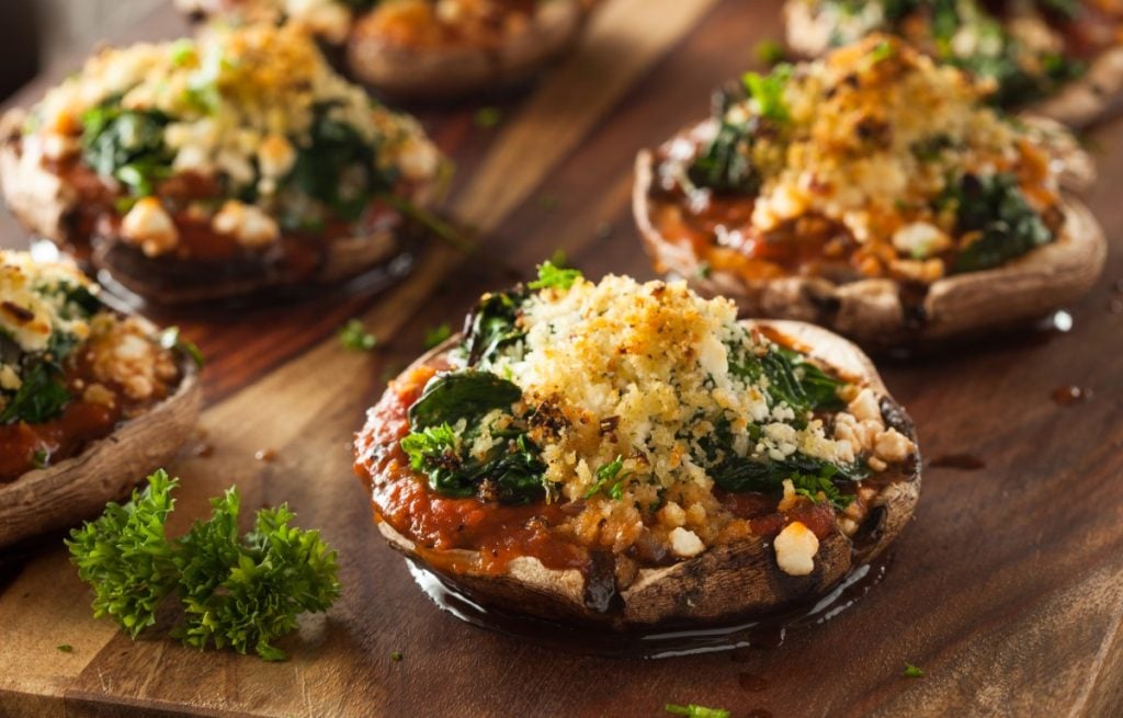 Stuffed portobello mushrooms