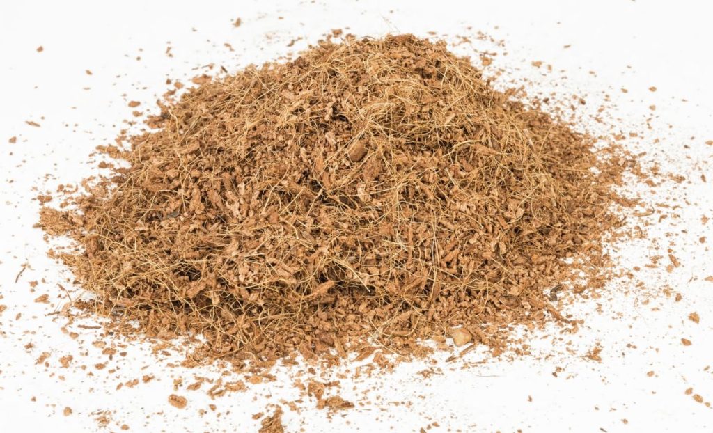 Close up of loose coco coir
