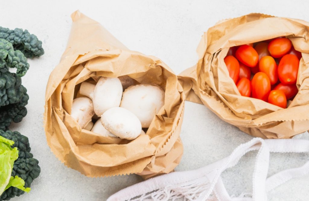 Mushrooms in a paper bag. This is one of the best methods for storing mushrooms.